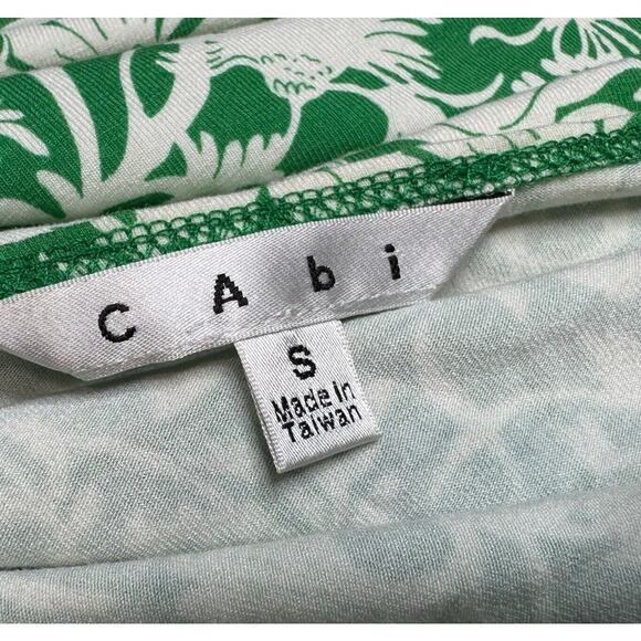 Cabi #572 Women S Green Floral Faux Wrap 3/4 Sleeve Casual Jersey Midi Dress VTG - Picture 8 of 10